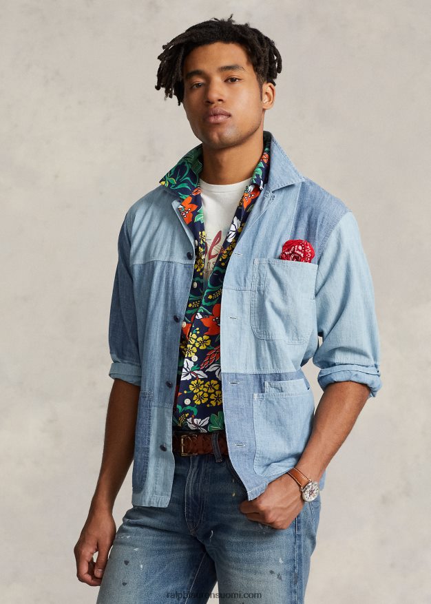 Ralph Lauren miehet klassinen tilkkutukkainen chambray-paita 0Z24ZR957 indigo