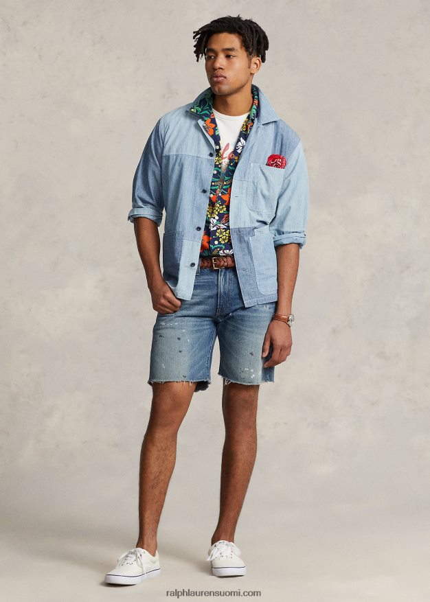 Ralph Lauren miehet klassinen tilkkutukkainen chambray-paita 0Z24ZR957 indigo