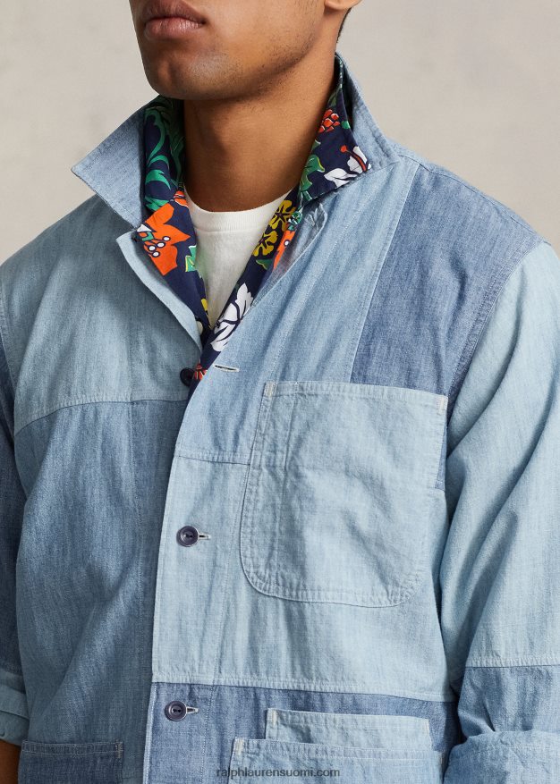 Ralph Lauren miehet klassinen tilkkutukkainen chambray-paita 0Z24ZR957 indigo