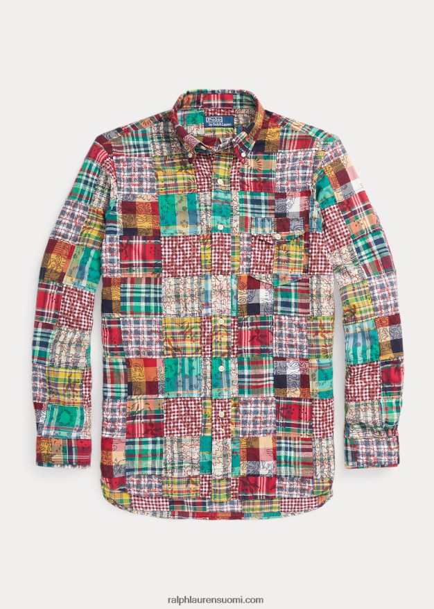 Ralph Lauren miehet klassinen tilkkutukkainen madras-paita 0Z24ZR8472 preppy tilkkutäkki