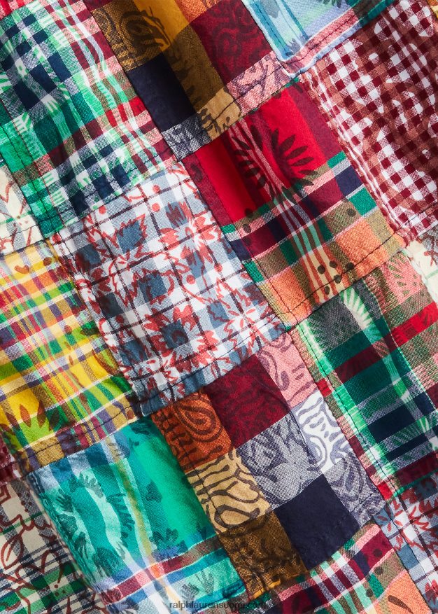 Ralph Lauren miehet klassinen tilkkutukkainen madras-paita 0Z24ZR8472 preppy tilkkutäkki