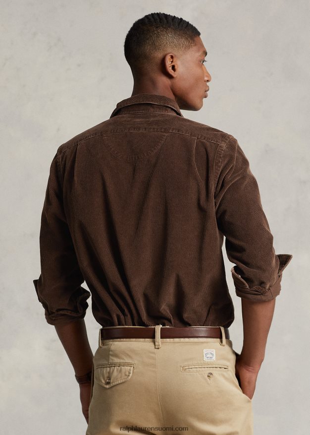 Ralph Lauren miehet klassinen vakosamettileiripaita 0Z24ZR8422 teak