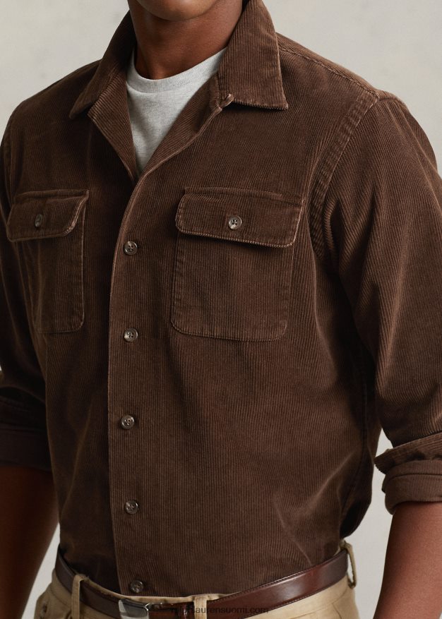 Ralph Lauren miehet klassinen vakosamettileiripaita 0Z24ZR8422 teak