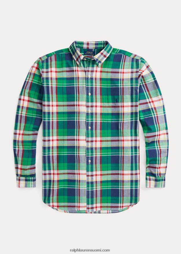 Ralph Lauren miehet madrasin paita 0Z24ZR1548 vihreä/laivasto monitoimi