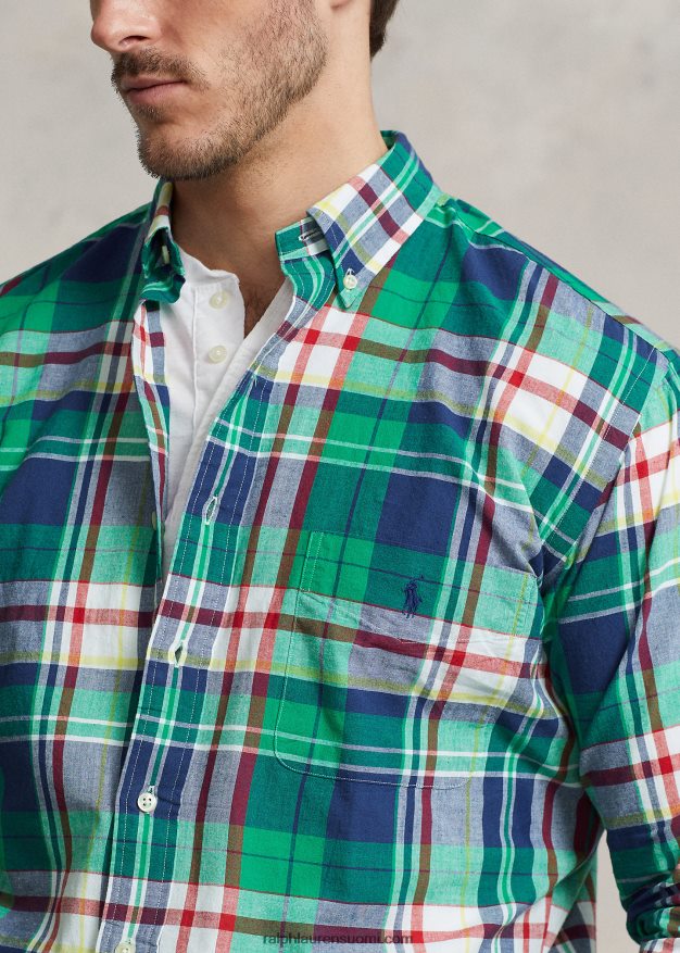 Ralph Lauren miehet madrasin paita 0Z24ZR1548 vihreä/laivasto monitoimi