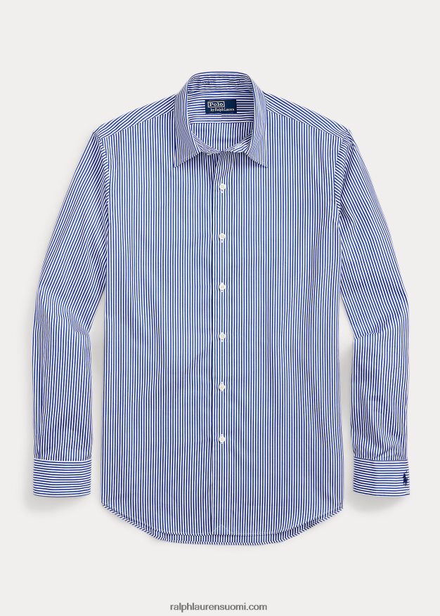 Ralph Lauren miehet mittatilaustyönä raidallinen popliinipaita 0Z24ZR8613 sinivalkoinen