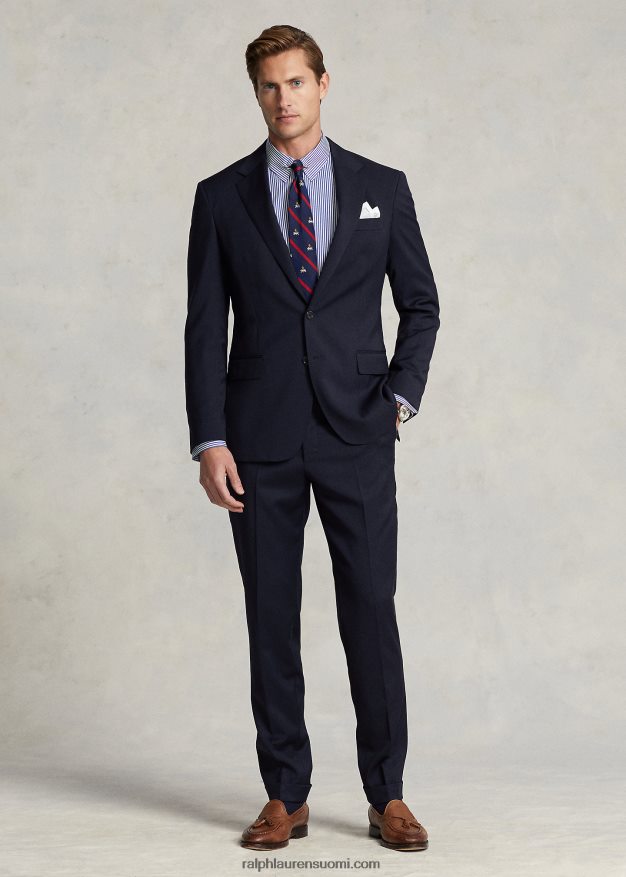 Ralph Lauren miehet mittatilaustyönä raidallinen popliinipaita 0Z24ZR8613 sinivalkoinen