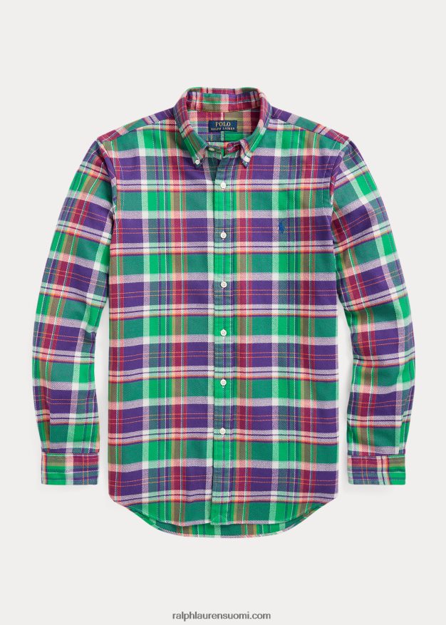 Ralph Lauren miehet mittatilaustyönä ruudullinen twill-paita 0Z24ZR787 violetti/vihreä multi