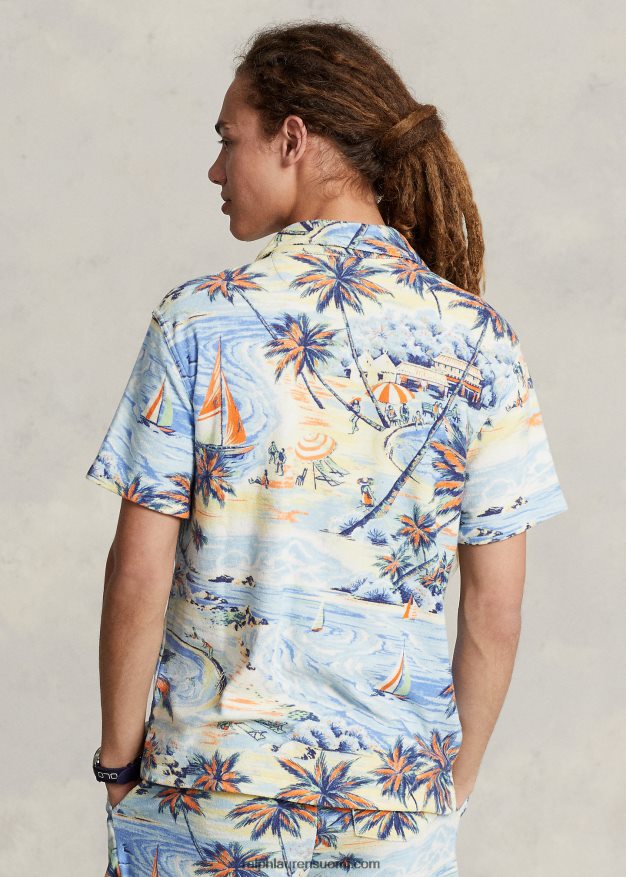 Ralph Lauren miehet mukautettu ohut trooppinen printtipaita 0Z24ZR762 havaijilainen rantabasaari