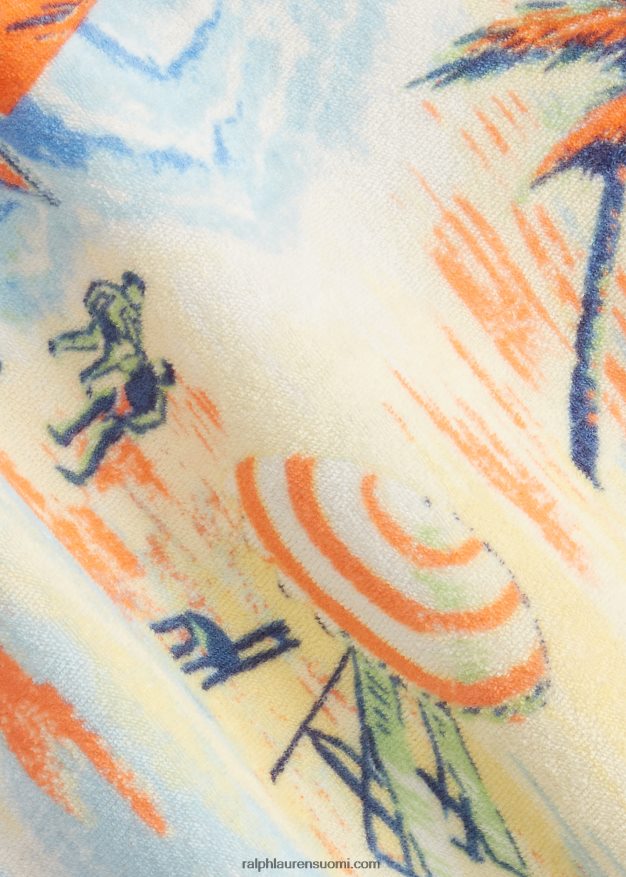 Ralph Lauren miehet mukautettu ohut trooppinen printtipaita 0Z24ZR762 havaijilainen rantabasaari