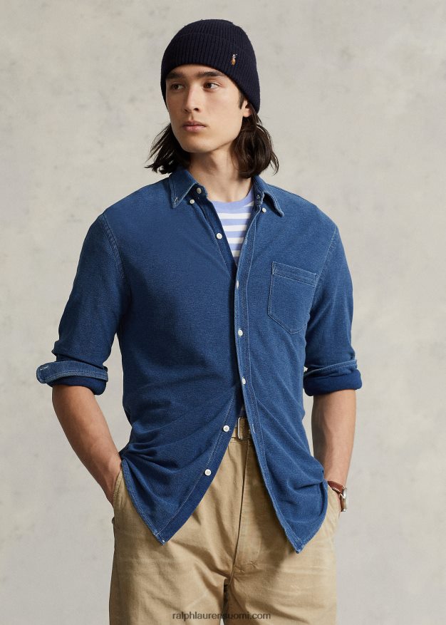 Ralph Lauren miehet neulottu chambray paita 0Z24ZR946 keskikokoinen indigo