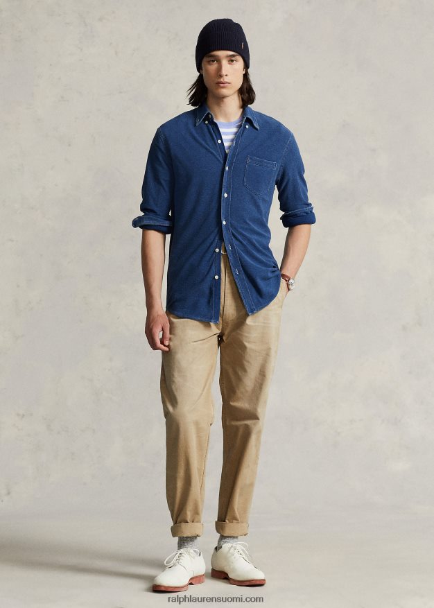 Ralph Lauren miehet neulottu chambray paita 0Z24ZR946 keskikokoinen indigo