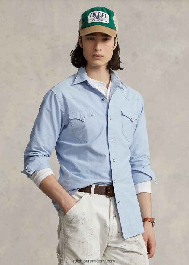 Ralph Lauren miehet oxfordin länsimainen paita 0Z24ZR458 sininen
