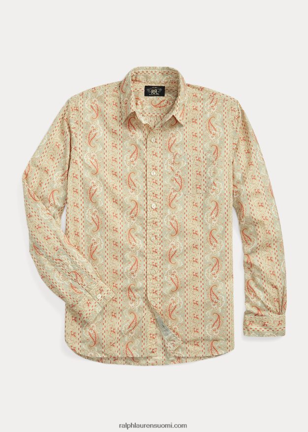 Ralph Lauren miehet paisley-kuvioinen kudottu paita 0Z24ZR1722 punainen/rusketus