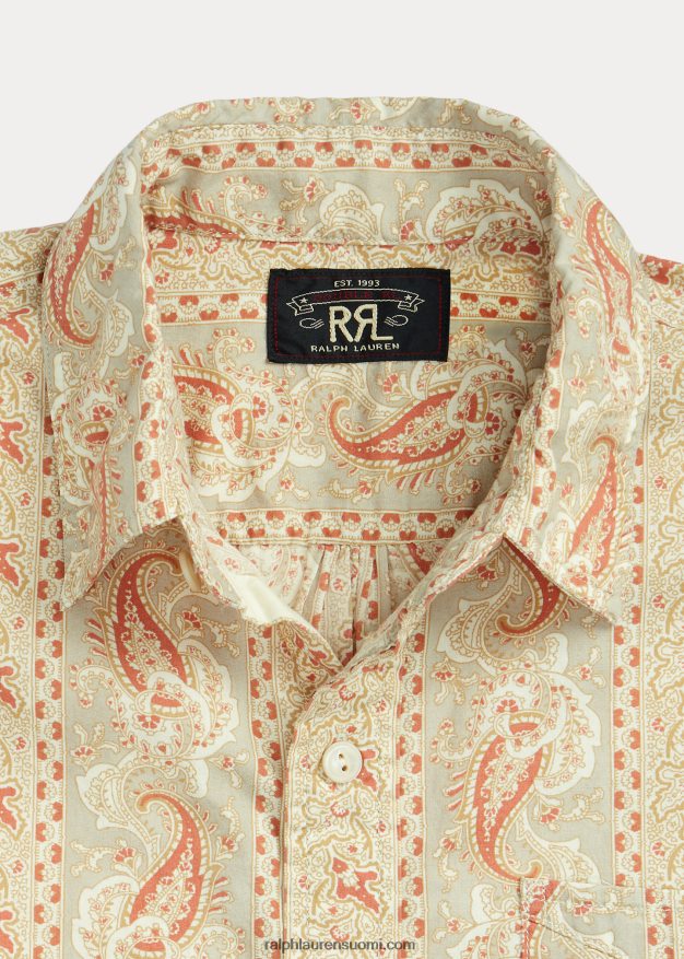 Ralph Lauren miehet paisley-kuvioinen kudottu paita 0Z24ZR1722 punainen/rusketus