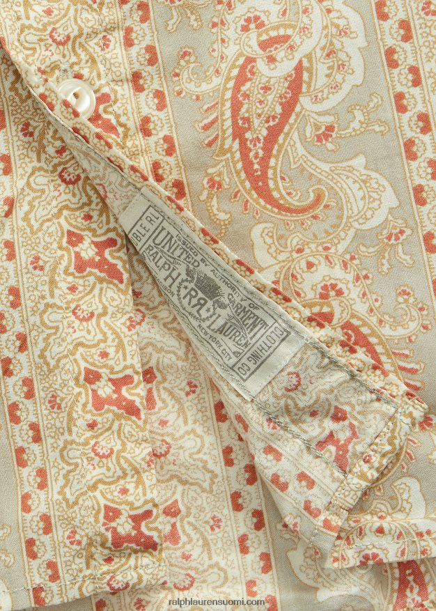 Ralph Lauren miehet paisley-kuvioinen kudottu paita 0Z24ZR1722 punainen/rusketus