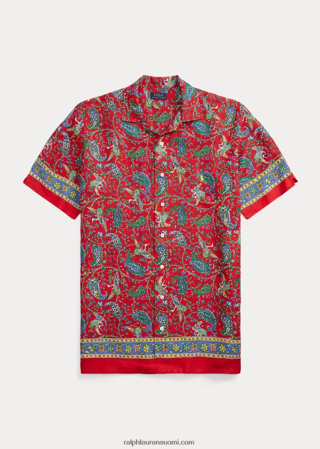 Ralph Lauren miehet paisley pellava camp paita 0Z24ZR1332
