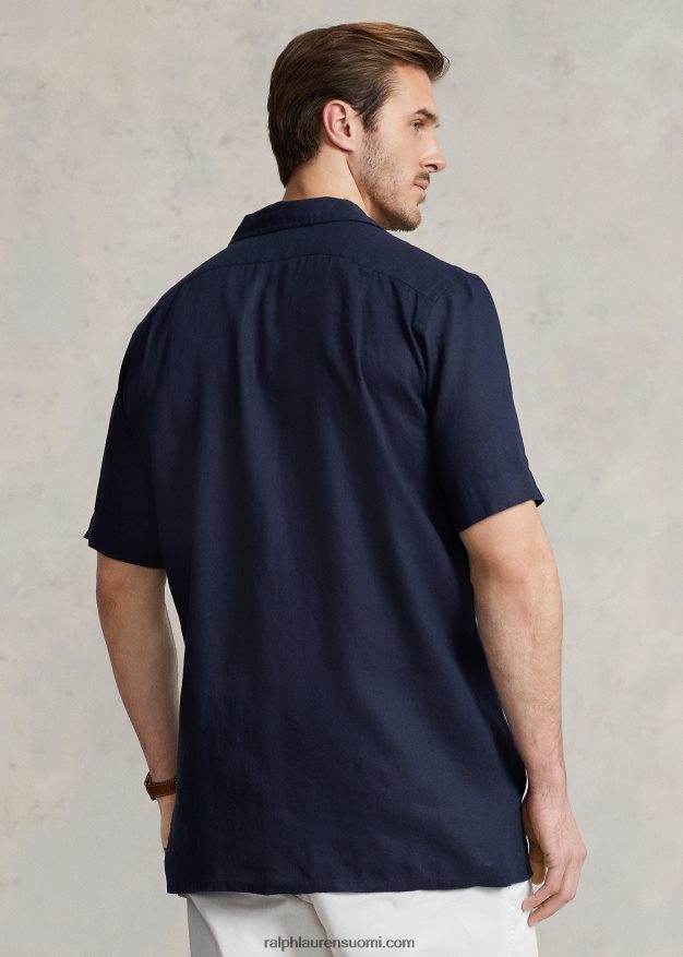 Ralph Lauren miehet pellava leiripaita 0Z24ZR1495 newportin laivasto