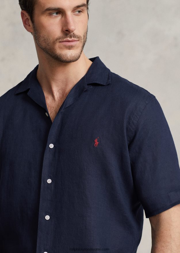 Ralph Lauren miehet pellava leiripaita 0Z24ZR1495 newportin laivasto