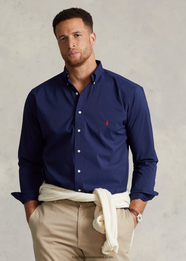 Ralph Lauren miehet performanssipopliinipaita 0Z24ZR1639 hienostunut laivasto