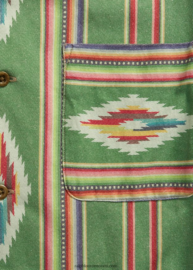 Ralph Lauren miehet print jersey camp paita 0Z24ZR1750 vihreä/punainen/kerma moni