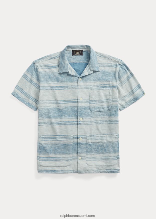 Ralph Lauren miehet raidallinen jersey-leiripaita 0Z24ZR1710 indigo/kerma