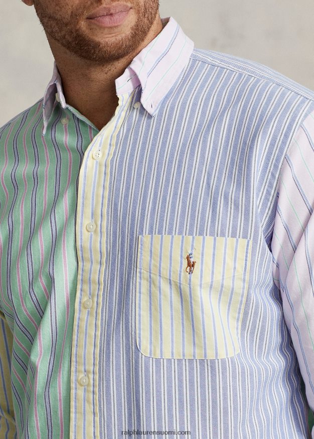 Ralph Lauren miehet raidallinen oxford hauska paita 0Z24ZR1510 hieno raidallinen hauska paita
