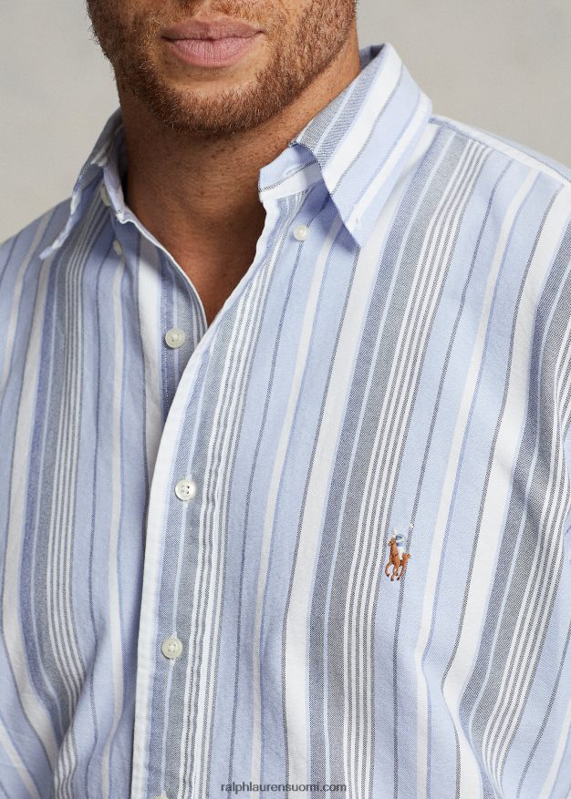 Ralph Lauren miehet raidallinen oxford-paita 0Z24ZR1570 5856 sininen monitoimi