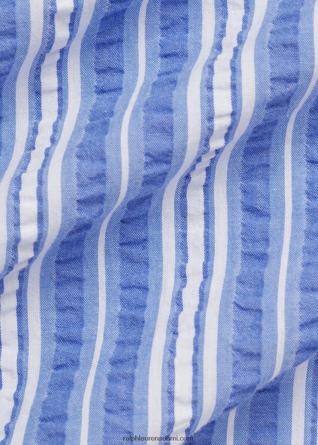 Ralph Lauren miehet raidallinen seersucker paita 0Z24ZR1476 sinivalkoinen