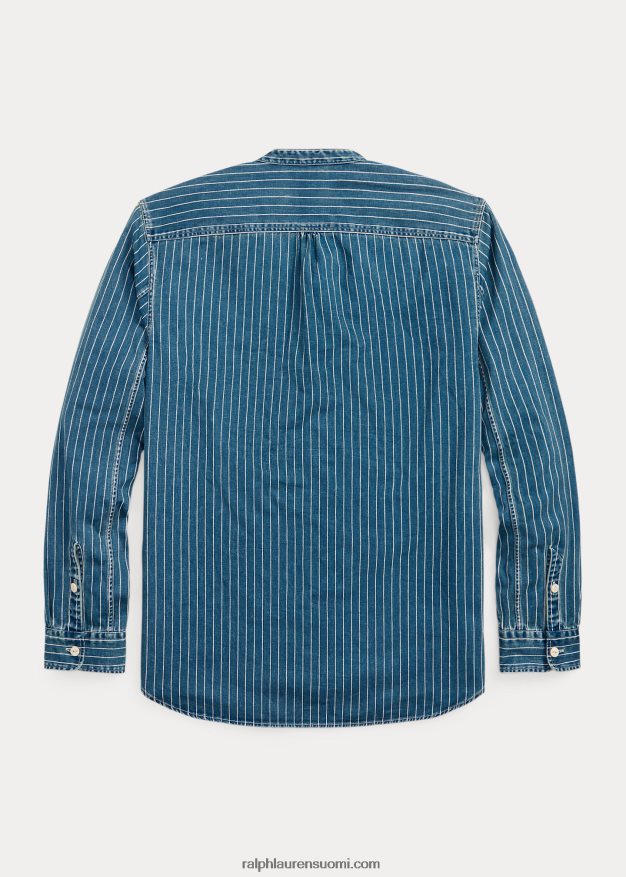 Ralph Lauren miehet raidallinen twill-työpaita 0Z24ZR1767 med indigo