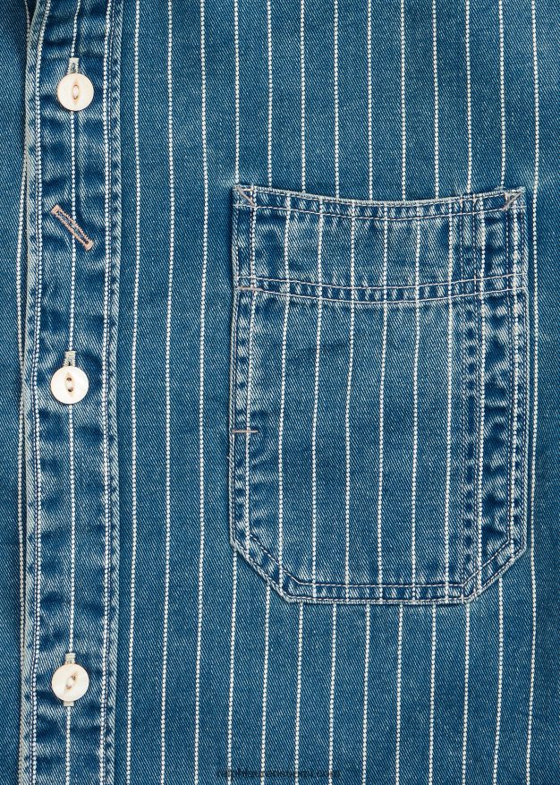 Ralph Lauren miehet raidallinen twill-työpaita 0Z24ZR1767 med indigo