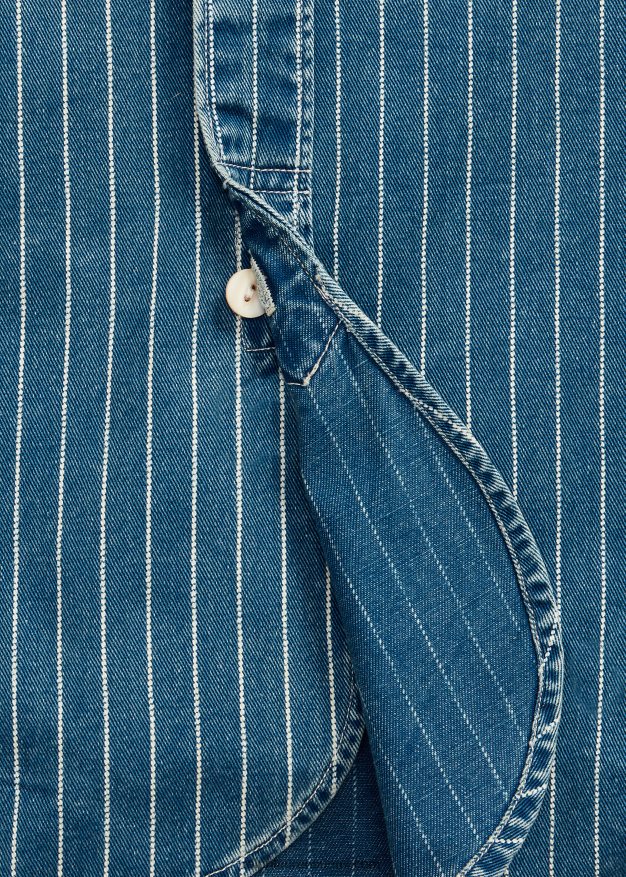 Ralph Lauren miehet raidallinen twill-työpaita 0Z24ZR1767 med indigo