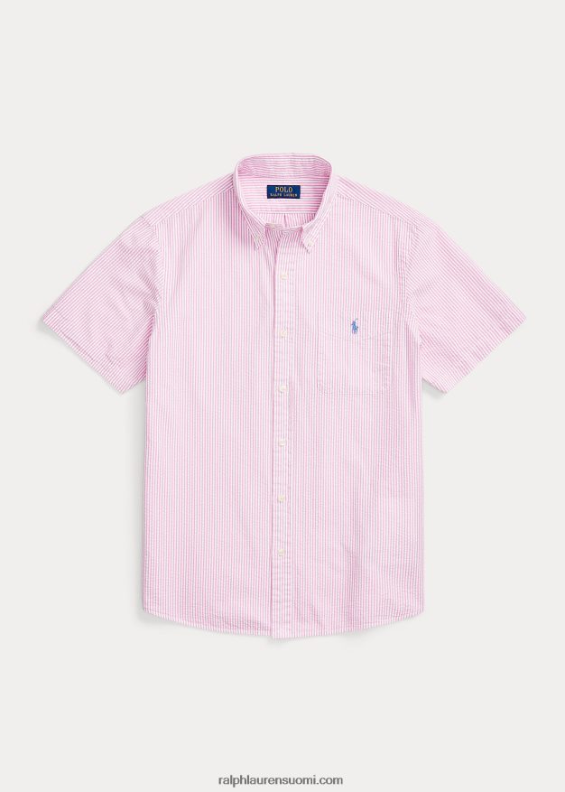 Ralph Lauren miehet rl prepster classic fit seersucker paita 0Z24ZR676 2604h ruusu/valkoinen