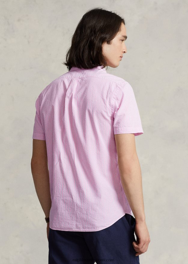 Ralph Lauren miehet rl prepster classic fit seersucker paita 0Z24ZR676 2604h ruusu/valkoinen