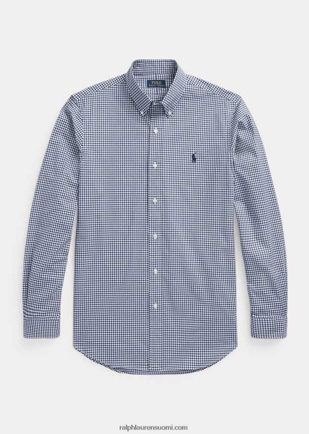 Ralph Lauren miehet ruudullinen joustava popliinipaita 0Z24ZR1325 laivasto/valkoinen