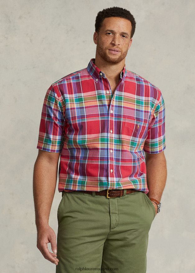 Ralph Lauren miehet ruudullinen oxford-paita 0Z24ZR1463 punainen/laivasto monitoimi