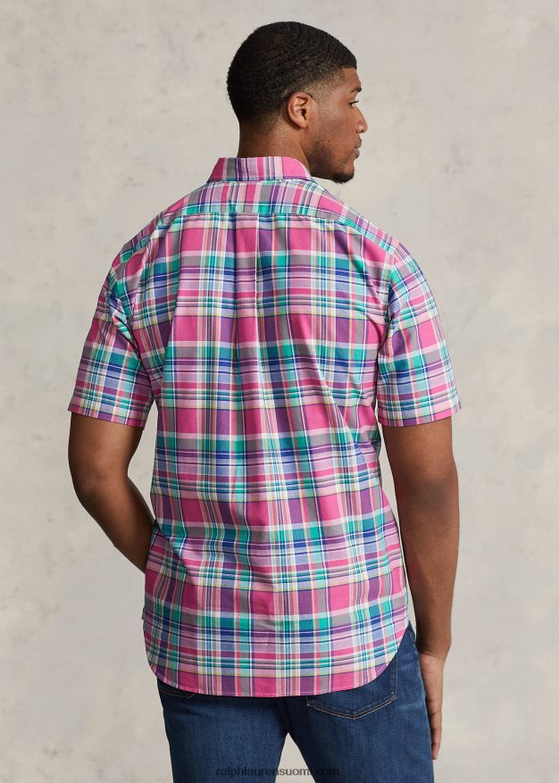 Ralph Lauren miehet ruudullinen oxford-paita 0Z24ZR1494 tumman pinkki/vihreä multi