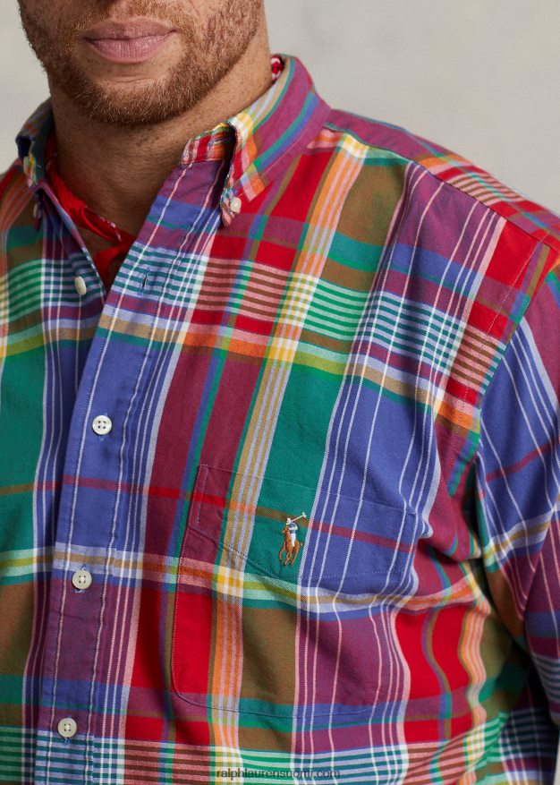 Ralph Lauren miehet ruudullinen oxford-paita 0Z24ZR1524 punainen/sininen multi