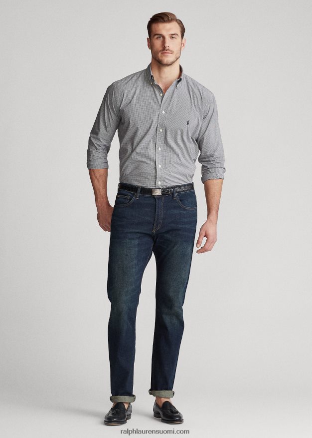 Ralph Lauren miehet ruudullinen popliinipaita 0Z24ZR1838 musta/valkoinen tarkistus