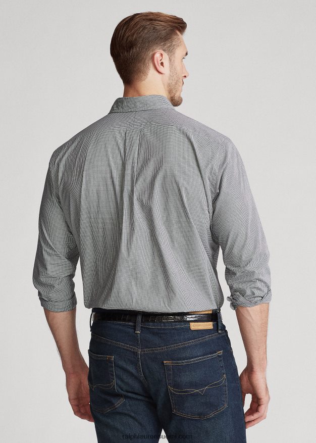 Ralph Lauren miehet ruudullinen popliinipaita 0Z24ZR1838 musta/valkoinen tarkistus