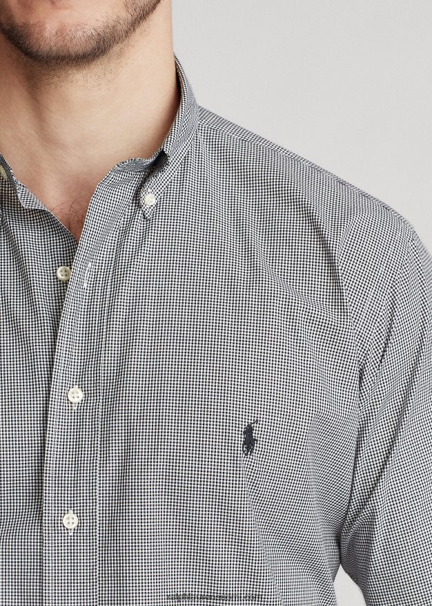 Ralph Lauren miehet ruudullinen popliinipaita 0Z24ZR1838 musta/valkoinen tarkistus