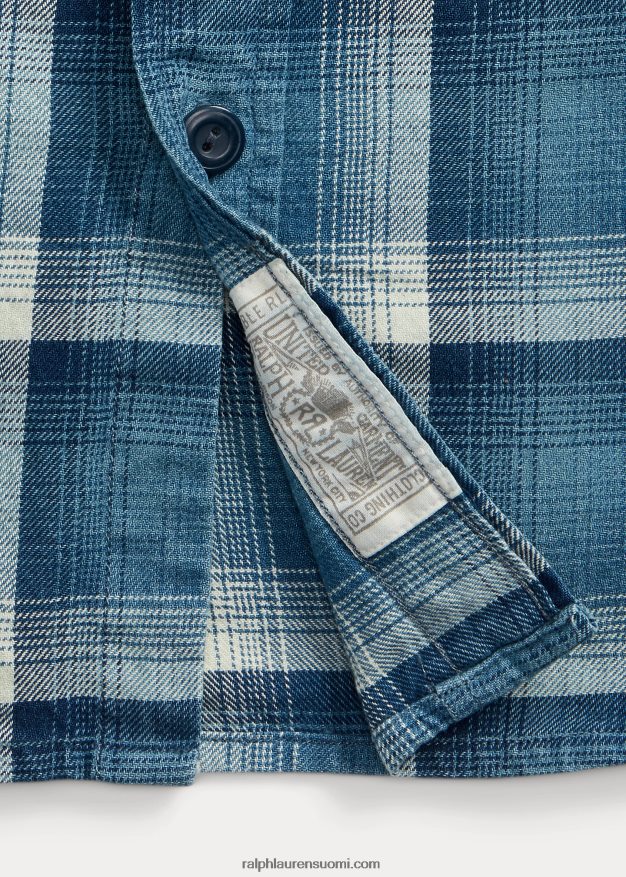 Ralph Lauren miehet ruudullinen twill-työpaita 0Z24ZR1791 indigo/kerma