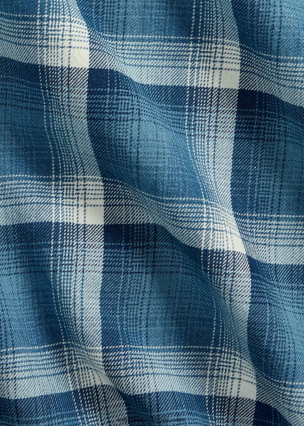 Ralph Lauren miehet ruudullinen twill-työpaita 0Z24ZR1791 indigo/kerma