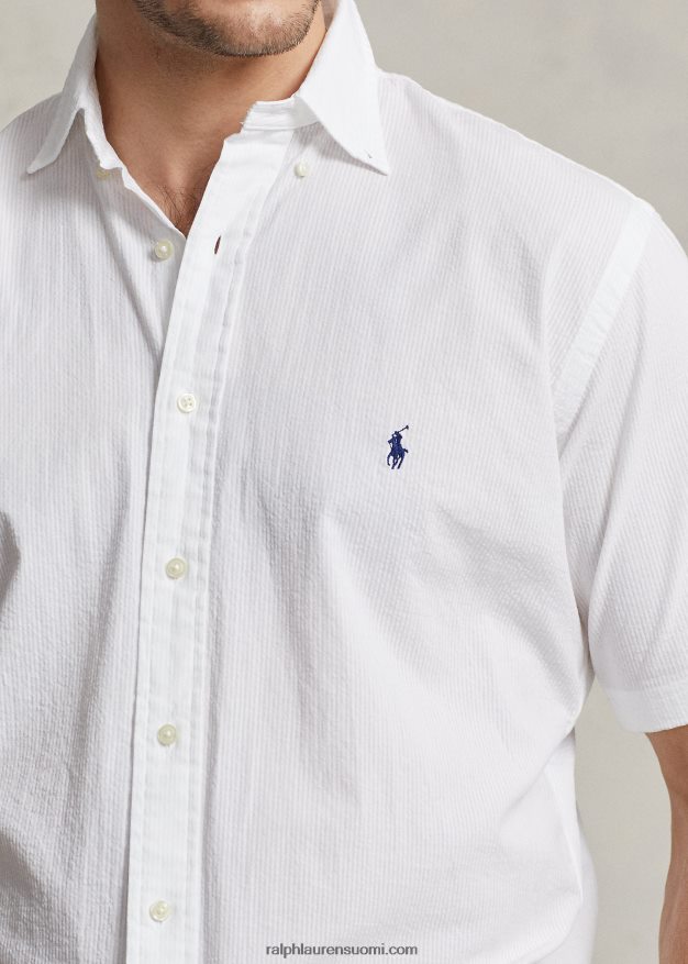 Ralph Lauren miehet seersucker paita 0Z24ZR1597 valkoinen