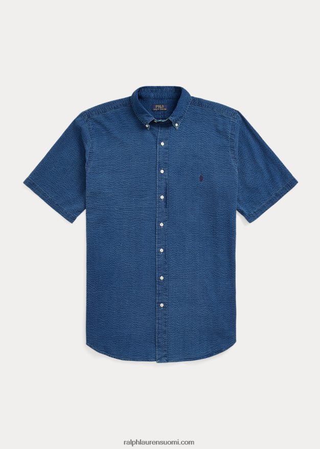 Ralph Lauren miehet seersucker paita 0Z24ZR1598 tumma indigo