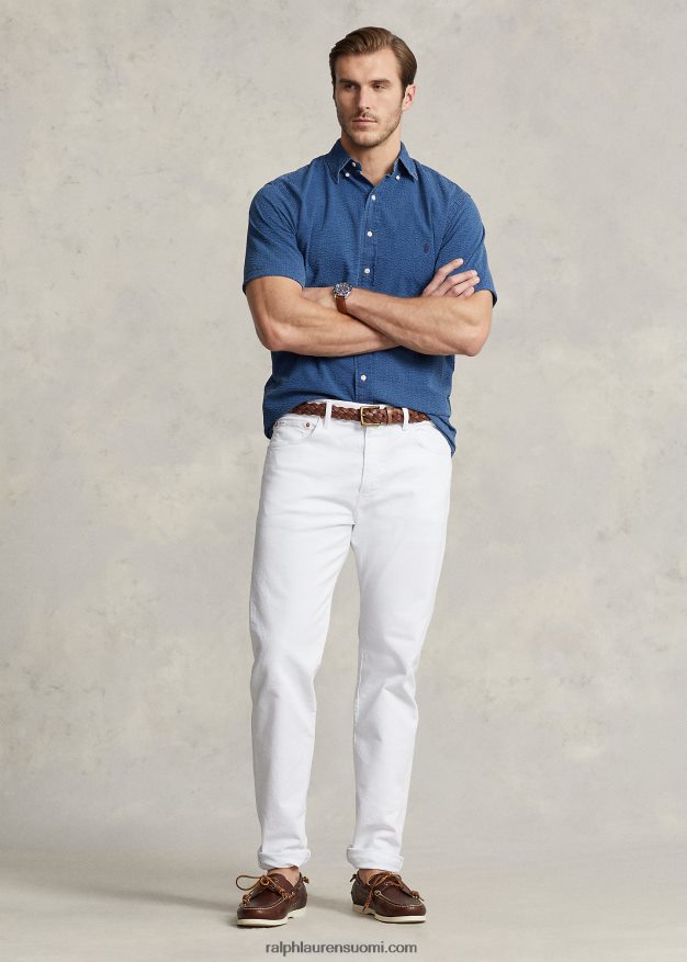 Ralph Lauren miehet seersucker paita 0Z24ZR1598 tumma indigo