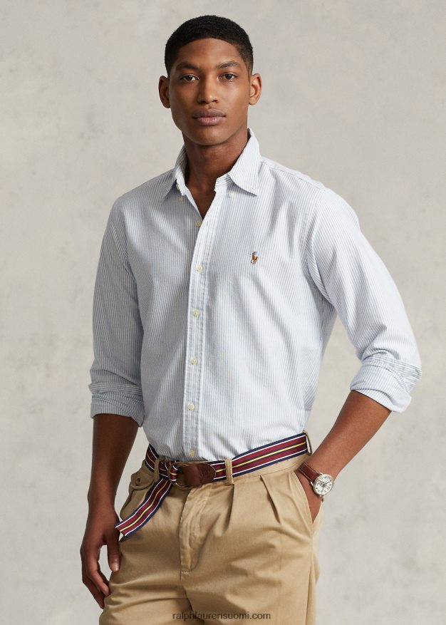 Ralph Lauren miehet slim fit raidallinen oxford paita 0Z24ZR642 sinivalkoinen