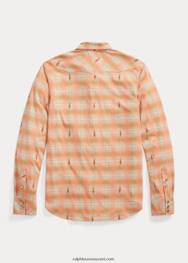 Ralph Lauren miehet slim fit ruudullinen jersey länsipaita 0Z24ZR1753 punainen/kerma moni