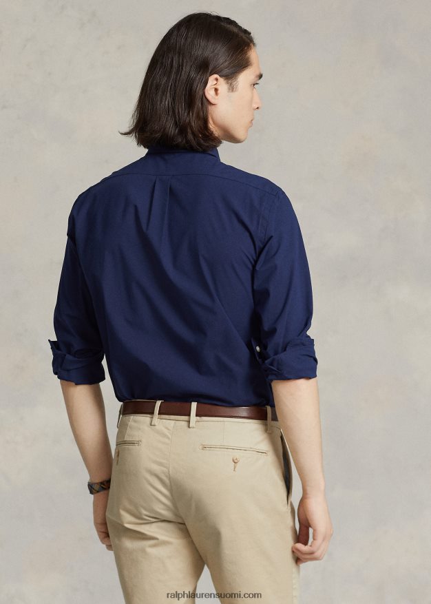 Ralph Lauren miehet stretch-popliinipaita - kaikki sopii 0Z24ZR366 newportin laivasto