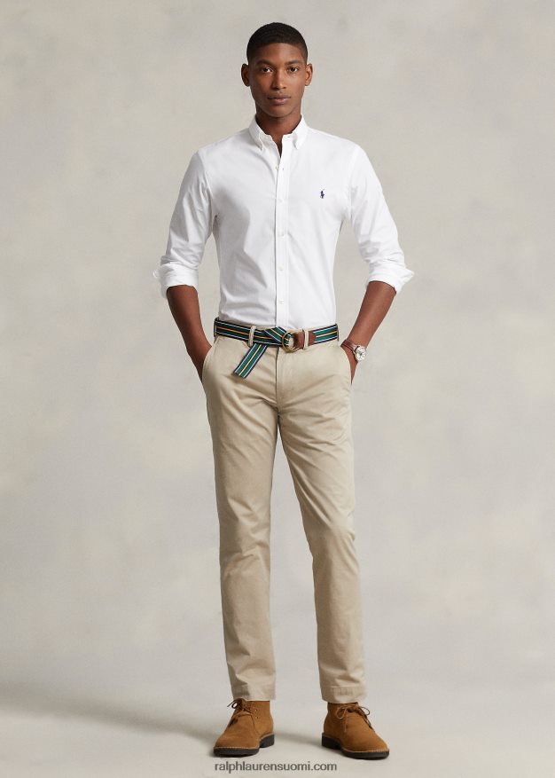 Ralph Lauren miehet stretch-popliinipaita - kaikki sopii 0Z24ZR368 valkoinen
